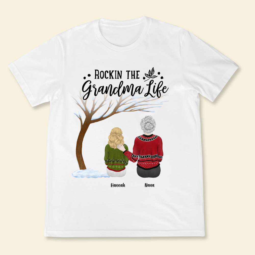 Rockin' The Grandparents Life Christmas - Personalized Shirt - Gift For Grandpa, Grandma, Christmas Gift