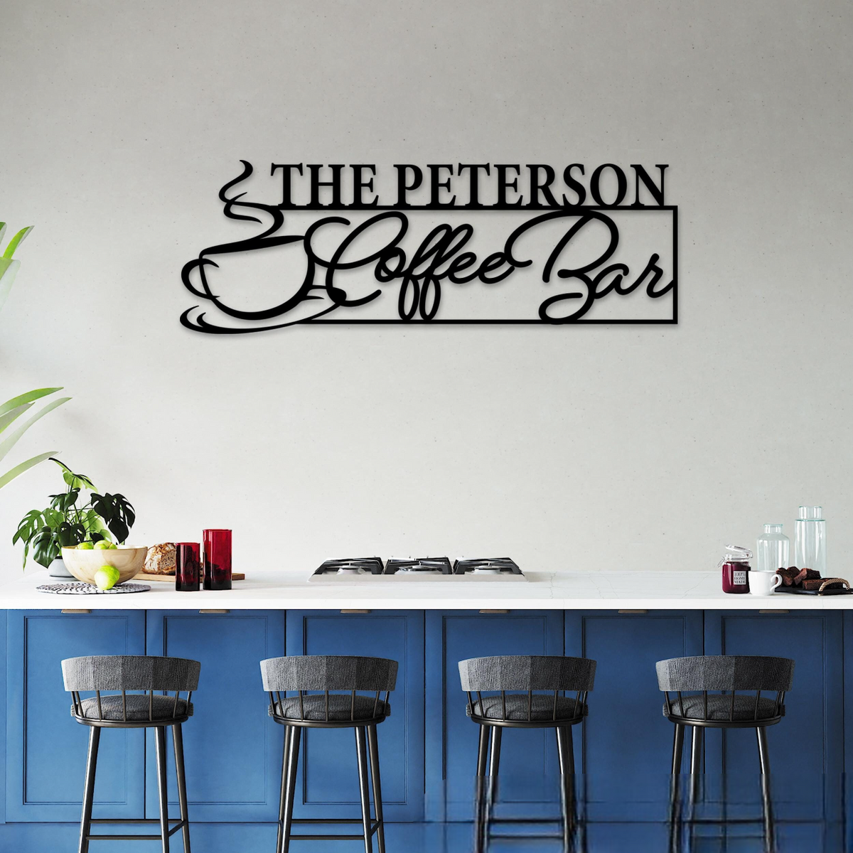 Custom Metal Coffee Bar Sign, Personalized Coffee Station Decor, Gift For Coffe Shop Owner, Gift For Coffee Lovers