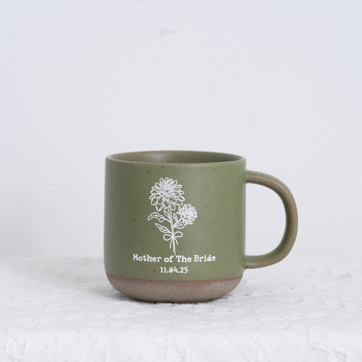 Custom Mug Birth Flower Pottery Mug for Mother of the Bride Gift for Mom, Personalized Mug Gift for Daughter's Wedding Gifts