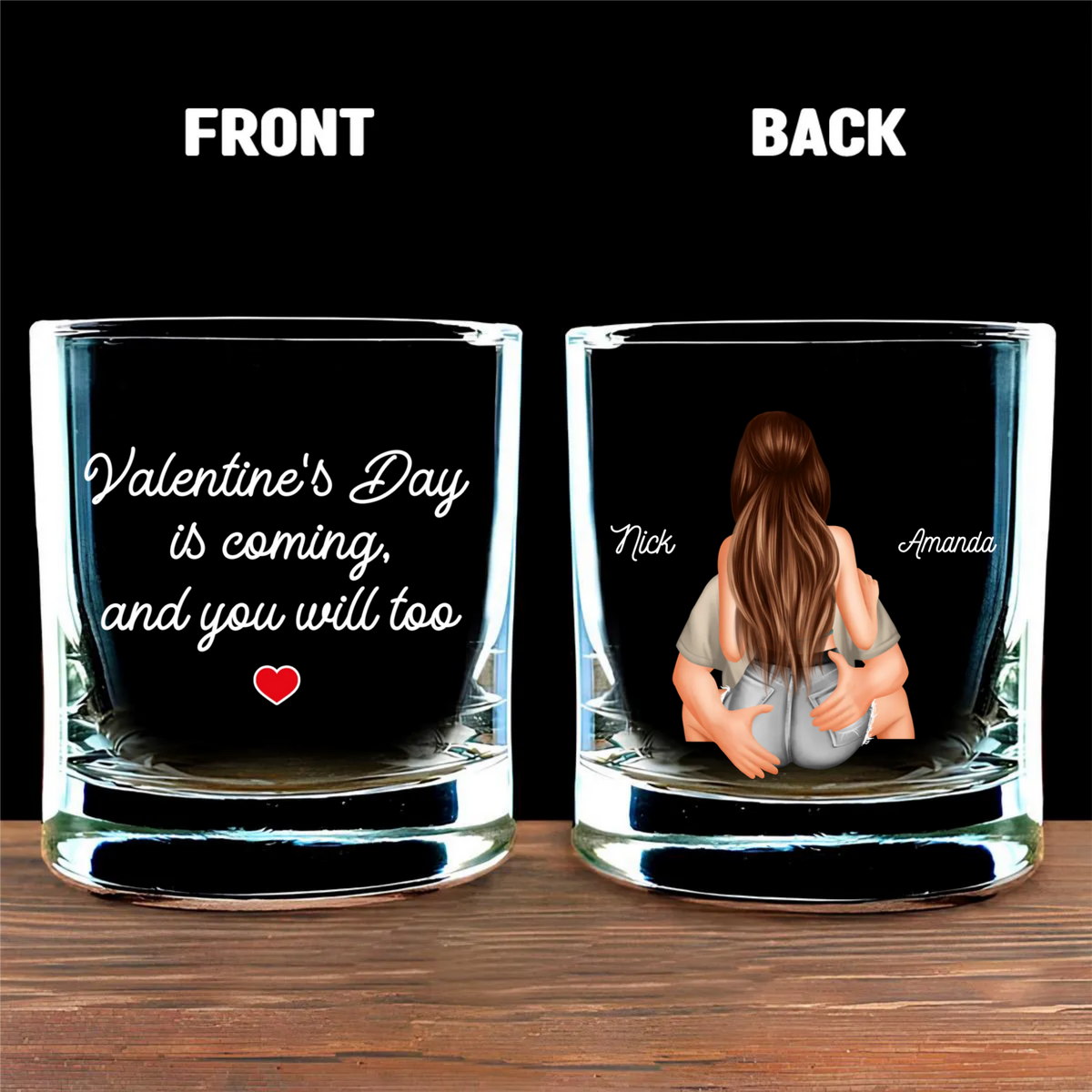 Valentine's Day Is Coming - Personalized Whiskey Glass - Valentine's Day Gift For Couple