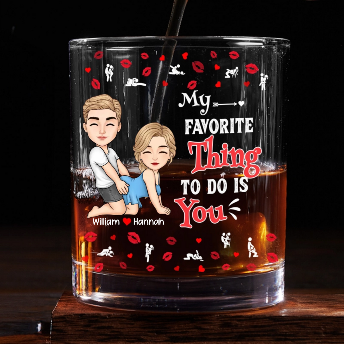 You Have My Heart - Personalized Whiskey Glass - Anniversary Gift, Valentine's Day Gift For Couple