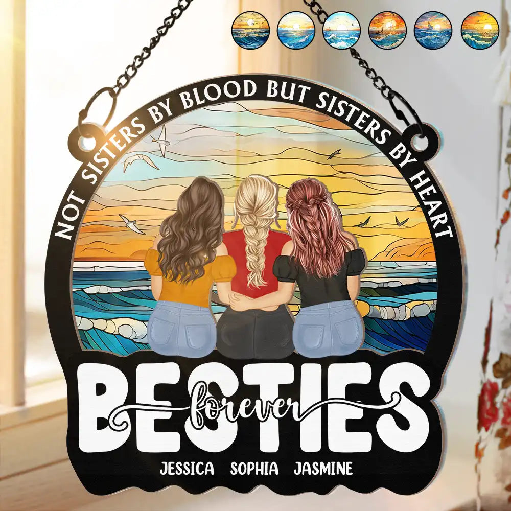 Best Friends Are The Sisters We Choose For Ourselves - Personalized Suncatcher Ornament - Gift For Besties, Soul Sisters, Window Hanging Decoration