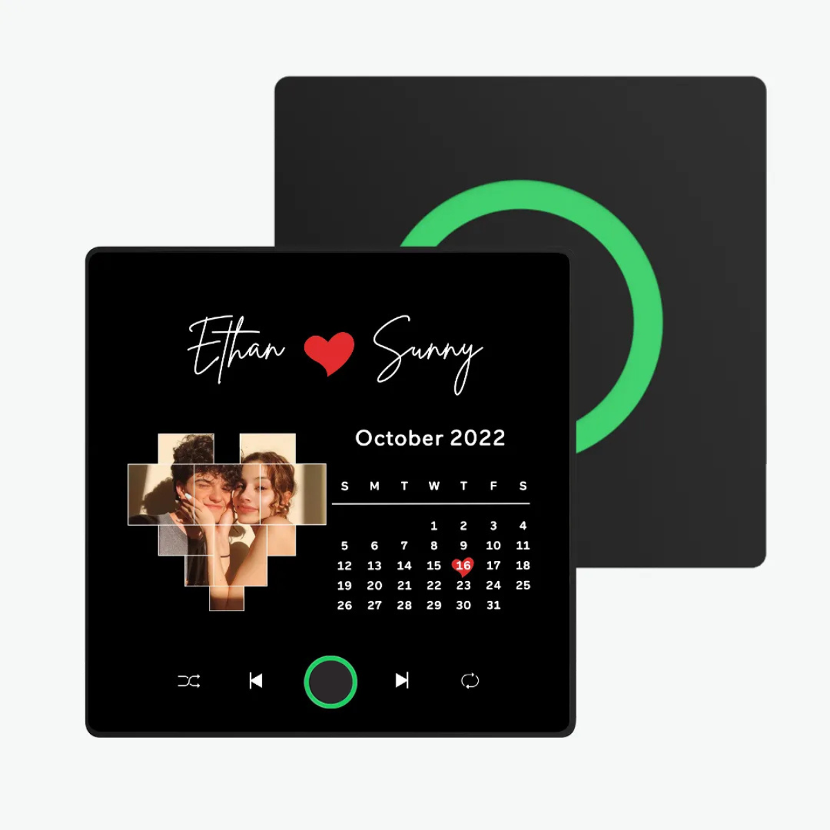 Custom Music Fridge Magnet With Love Calendar Fridge Magnet, Customized Photo Unique Gift for Couple