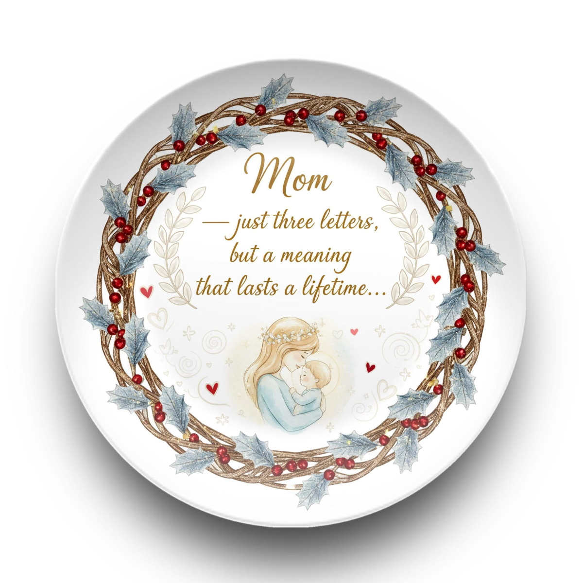 Mom, A Meaning That Lasts A Lifetime, Personalized Platter, Christmas Gift For Mom