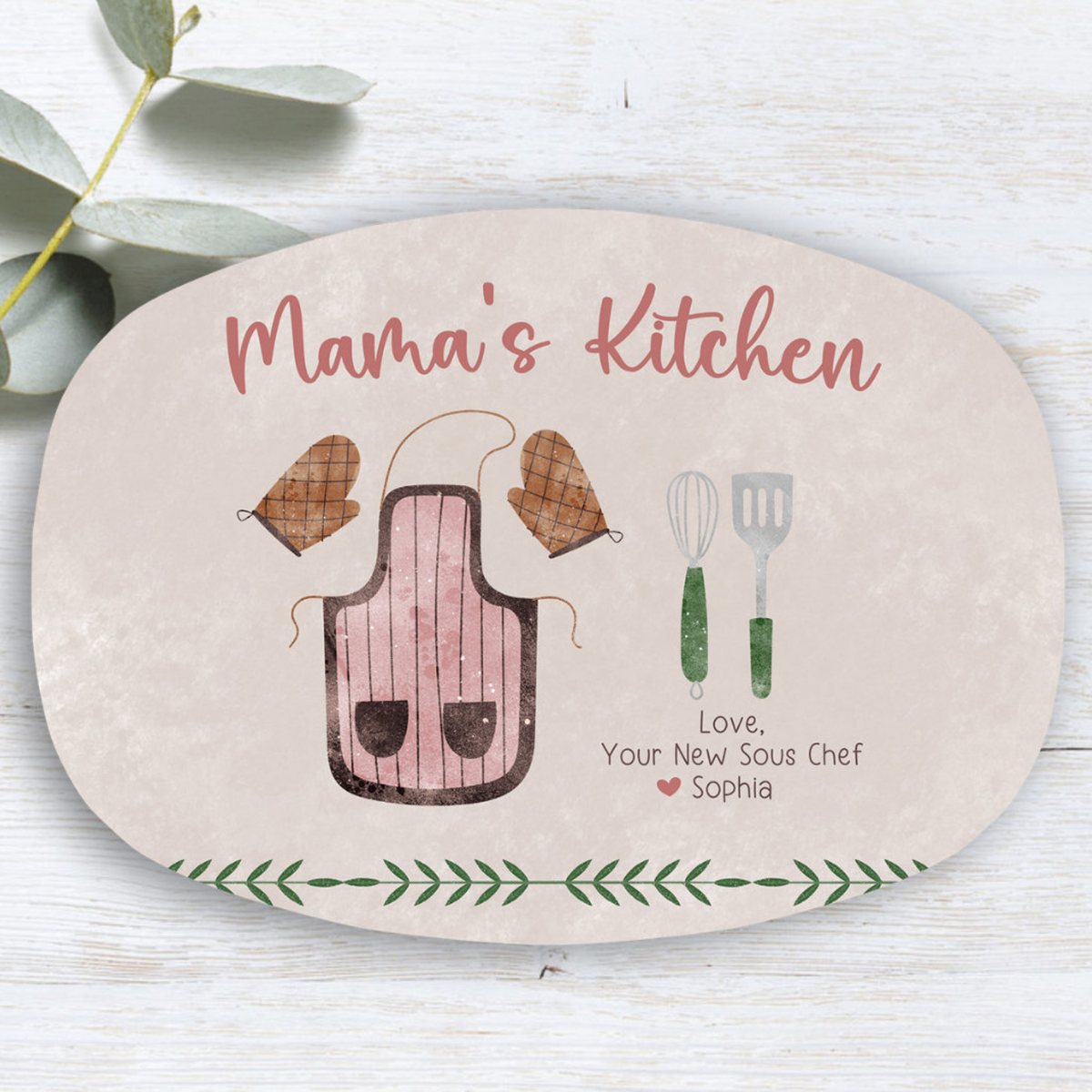 Love From Your New Sous Chef - Personalized Platter - Our First Mother's Day, First Time Mom, Mommy Gift from Baby, Cooking Gifts