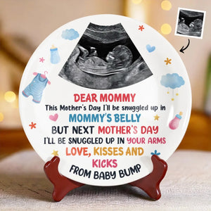 A Tiny Gift, A Huge Joy Custom Ultrasound Photo - Personalized Ceramic Plate - Mother's Day, Baby Shower Gift, Gift For First Mom