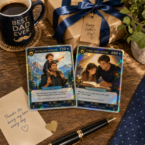 Dad s Legendary Adventure Card, The Perfect Father s Day Gift, Personalized Father s Day Gift, Fantasy Trading Card with Photo, Unique Gift for Dad