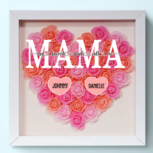 My Favorite People Call Me Mom - Personalized Flower Frame Box - Mother's Day, Gift For Mom, Grandma