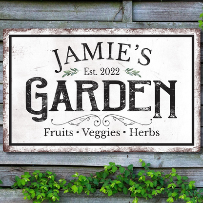Personalized Outdoor Metal Garden Sign, Custom Sign, Personalized Garden Sign, Garden Gifts, Patio Decor, Veggie Garden, Herb Garden, Gifts