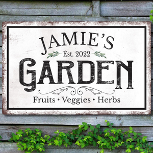 Personalized Outdoor Metal Garden Sign, Custom Sign, Personalized Garden Sign, Garden Gifts, Patio Decor, Veggie Garden, Herb Garden, Gifts