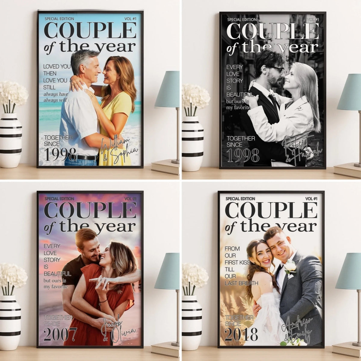 Couple Of The Year - Personalized Canvas - Anniversary Gift, Valentine's Day Gift For Couple