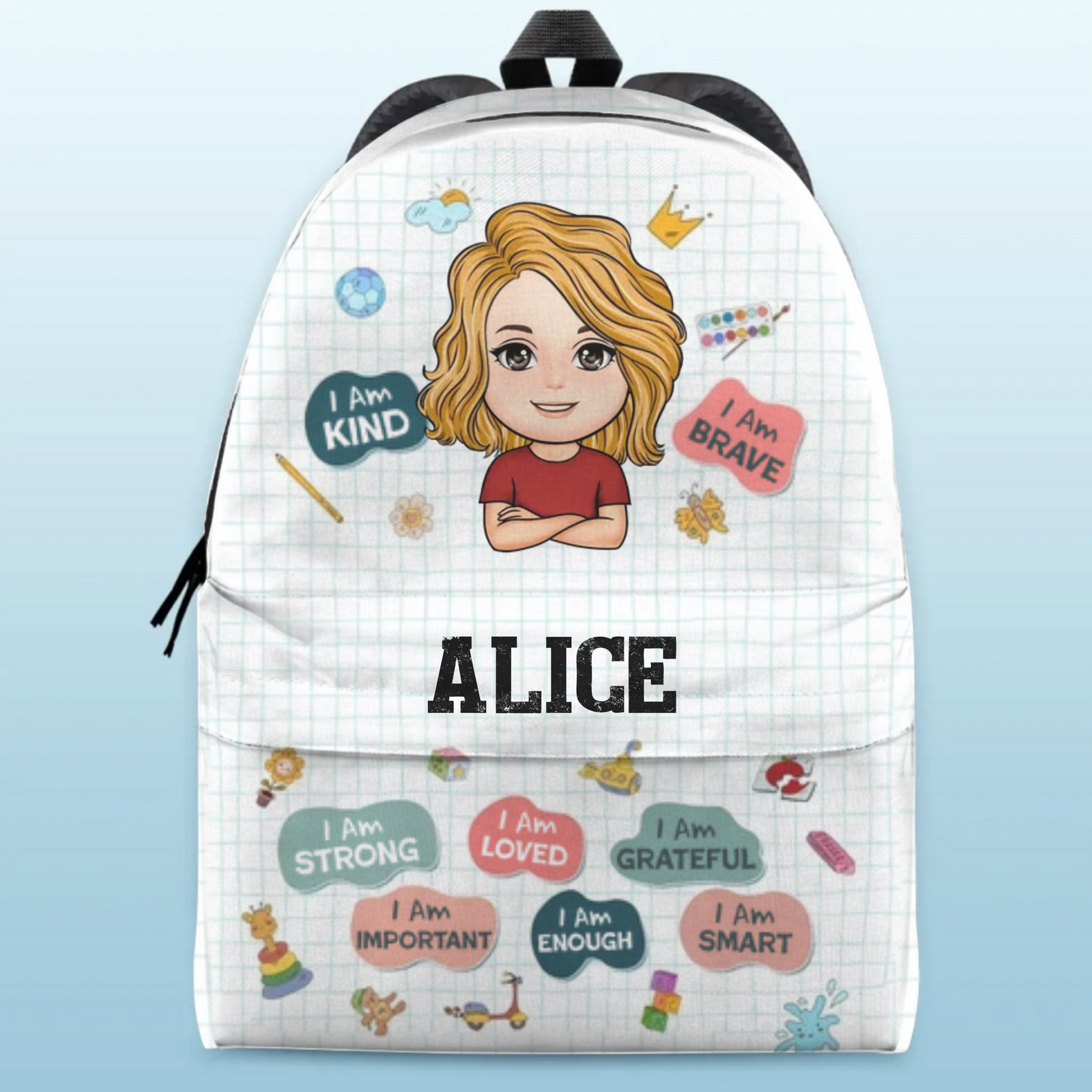 I Am Kind & Brave - Personalized Backpack - Gift For Kid, Back To School Gift