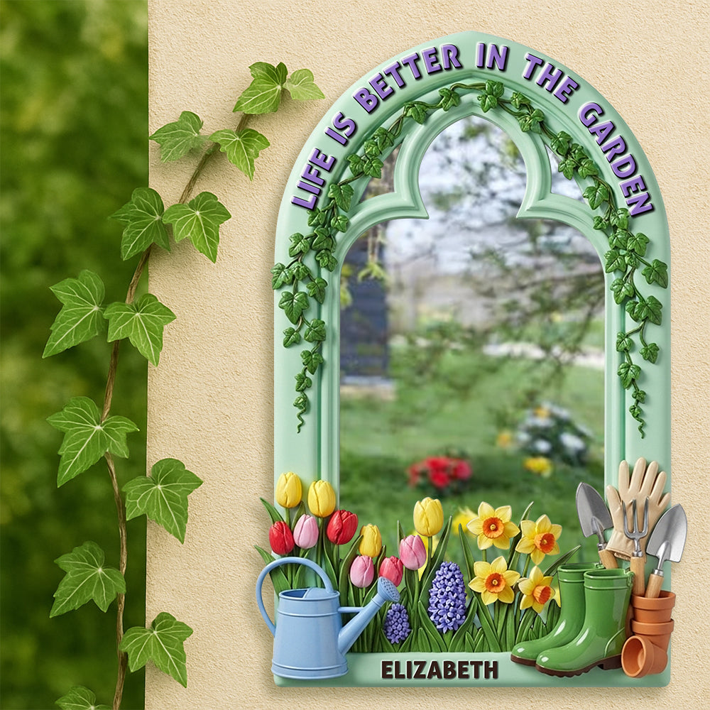 Gardening Wall Hanging Mirror - Personalized Shape Mirror - Gifts For Gardeners