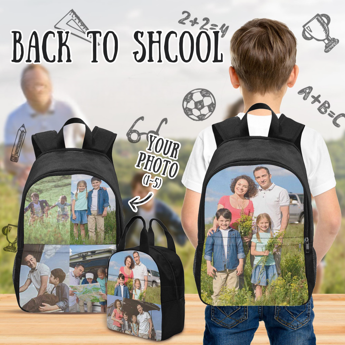 Personalized Backpack with Photo, Back to School Gift For Kids, Custom Picture Backpack, Image on Bookbags, Travel Backpack Gift