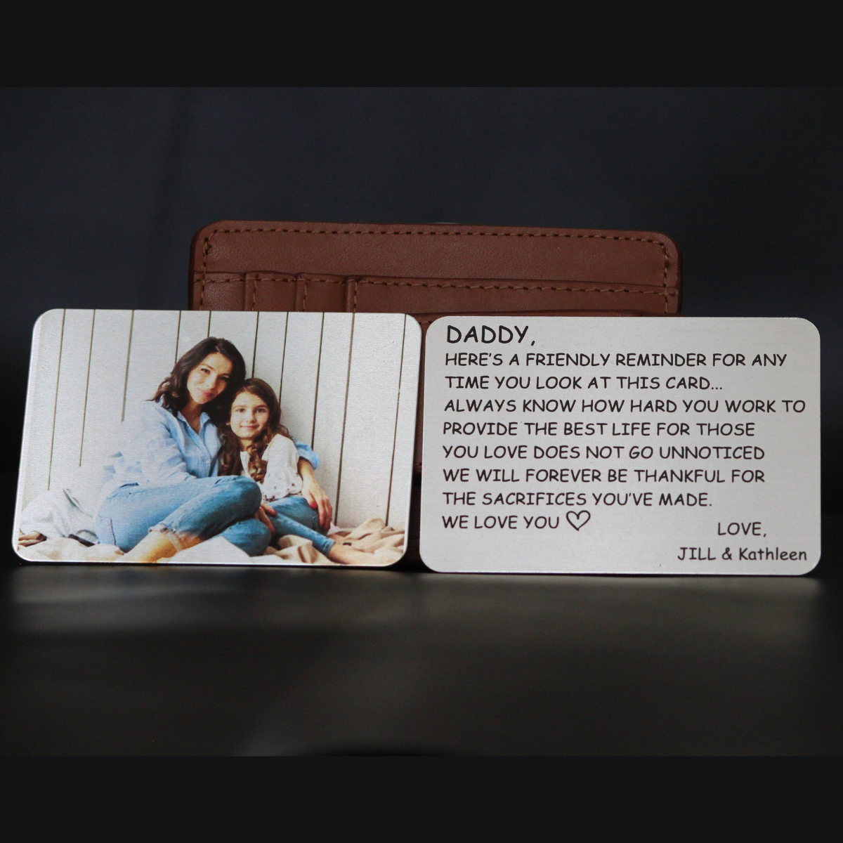 Personalized Handwritten Wallet Card, Deployment Gift, Card for Dad from Son or Daughter - Remind Dad How Much He Means to You
