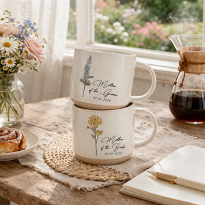 Personalized Wedding Gift For Mother Of The Bride & Groom, Mother's Day Gift For Mom, Birth Month Flower Mug, Mother of the Bride Ceramic Mug