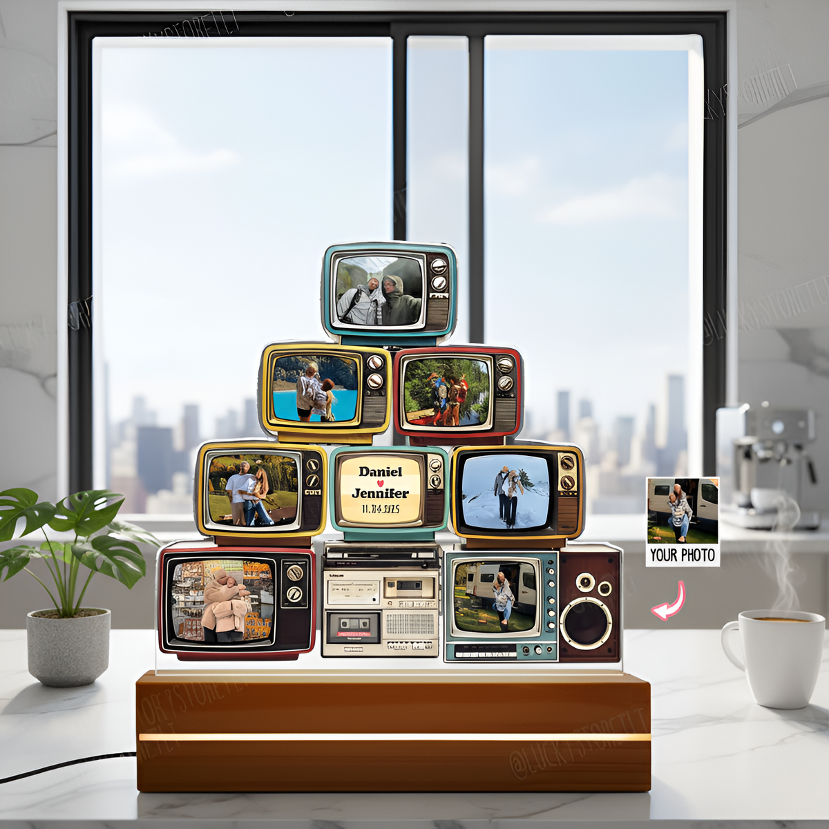 Personalized Photo Night Light, Custom LED Memory Lamp to Capture Your Love Story, Romantic Valentine Gift for Him and Her, Anniversary Gift