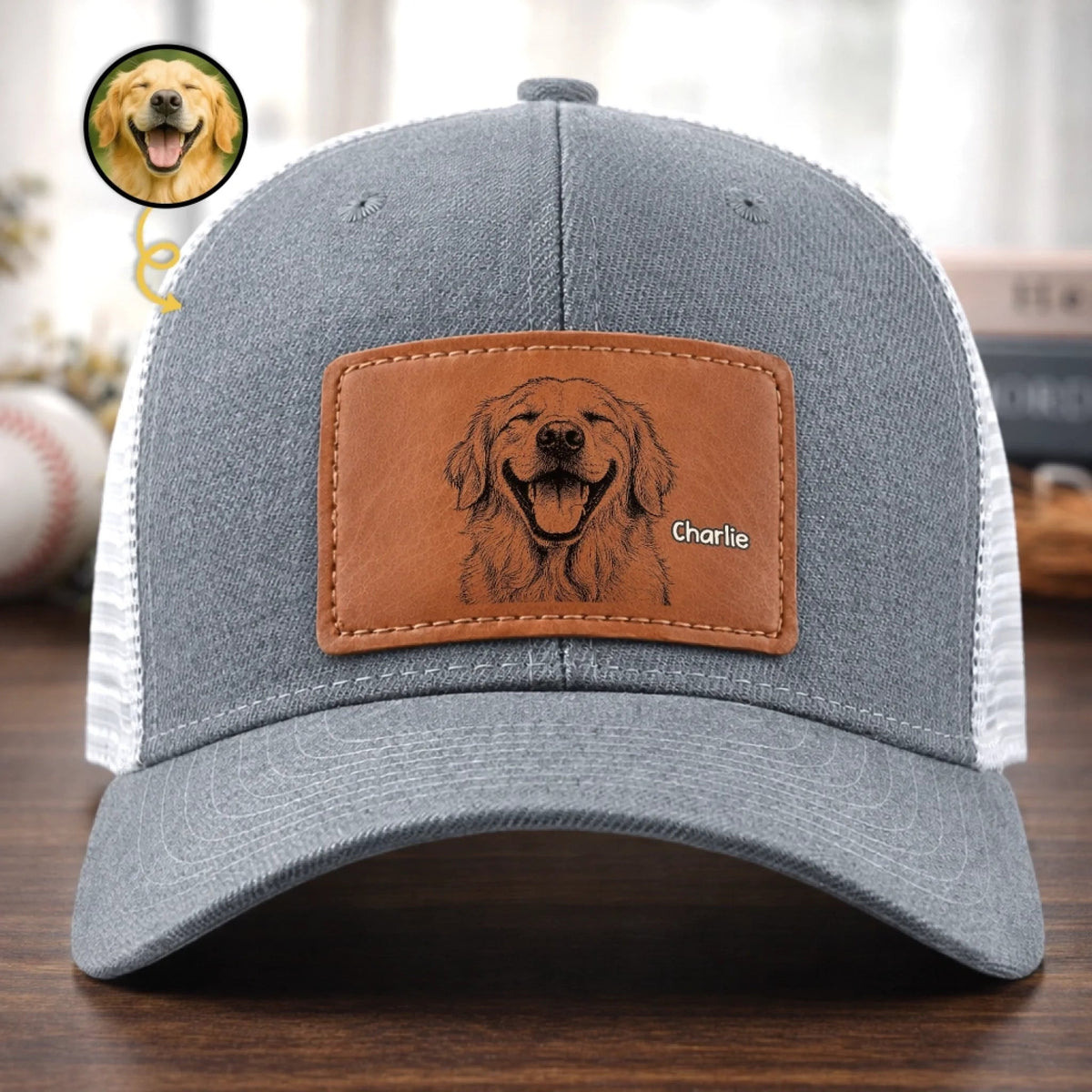 My Dog Squad - Personalized Leather Label Net Hat - Gift For Dog Dad, Dog Lovers, Father's Day Gift