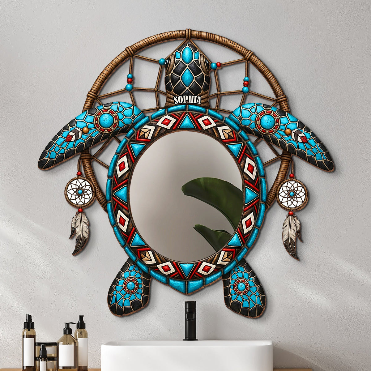 Sea Turtle Personalized Holiday Gifts For Native Custom Shaped Mirror