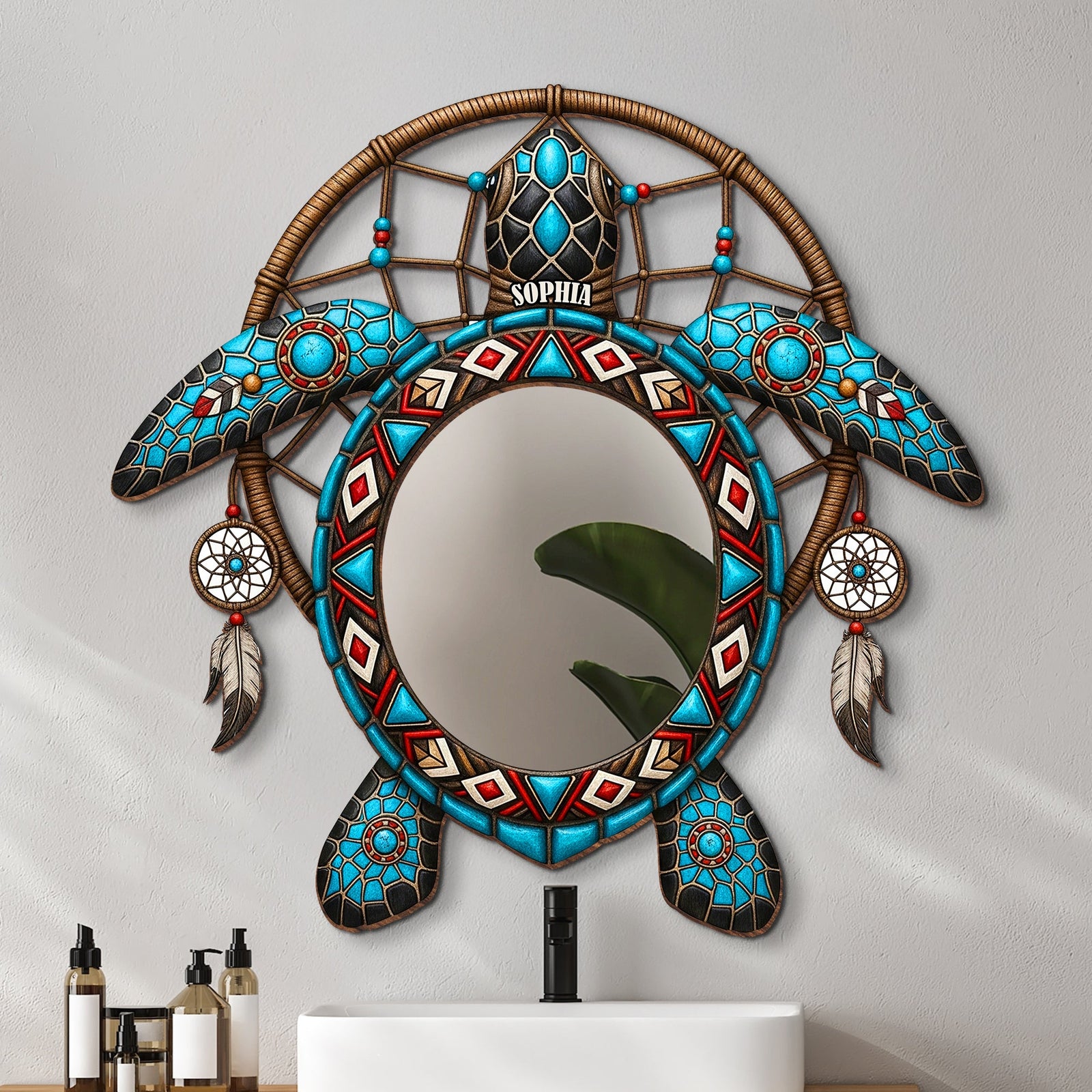 Sea Turtle Personalized Holiday Gifts For Native Custom Shaped Mirror