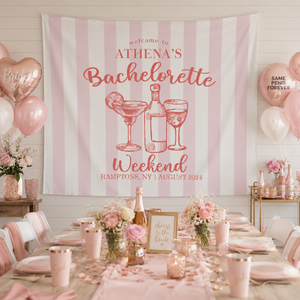 Custom Bachelorette Party Tapestry, Personalized Bachelorette Weekend Banner, Photo Backdrop, Welcome Sign Decorations for Beach Bash