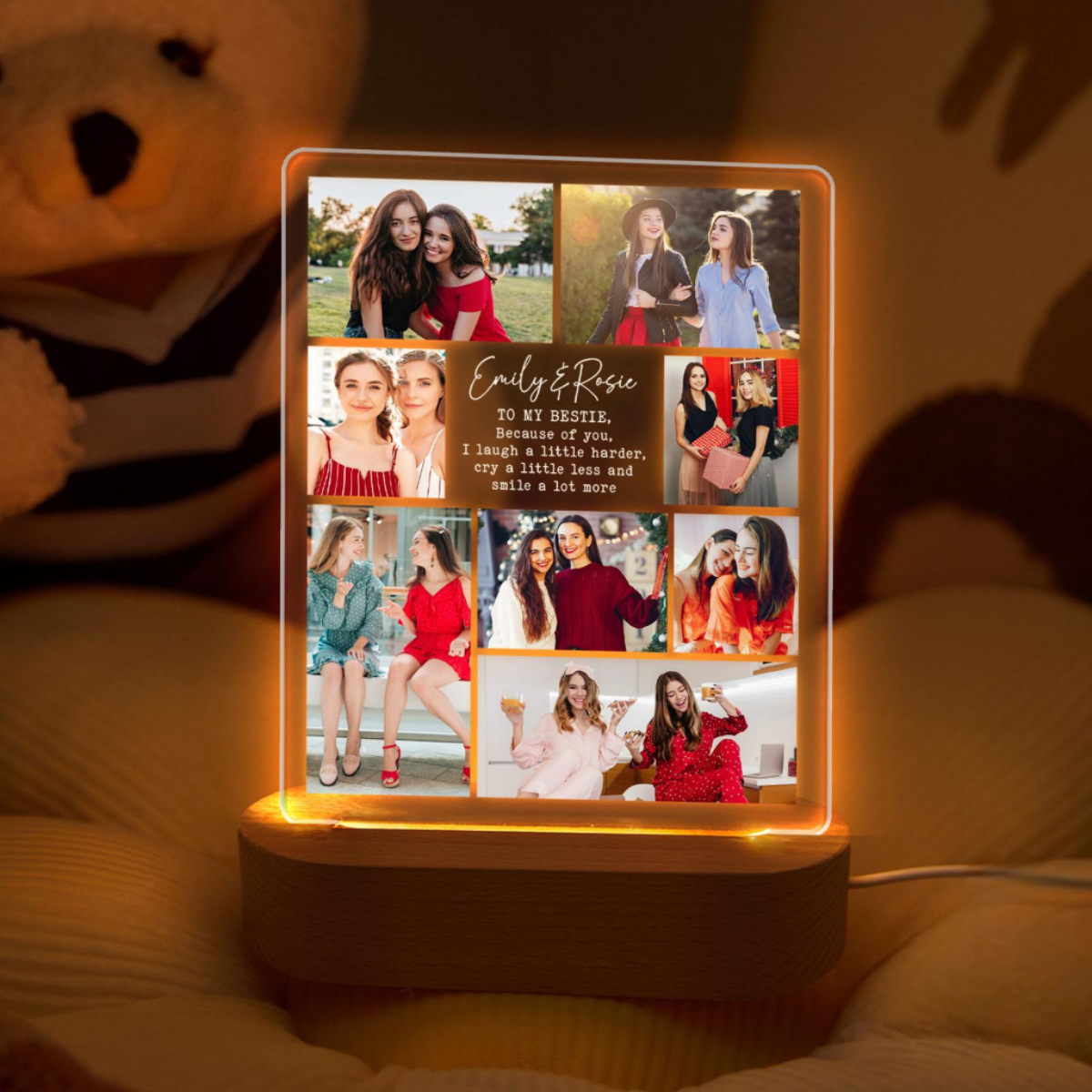 Custom Photo Collage Acrylic Plaque, Bestie Gifts, Sister Gifts, Friendship Gifts, Birthday Gifts For Women, Best Friend Gifts For Women