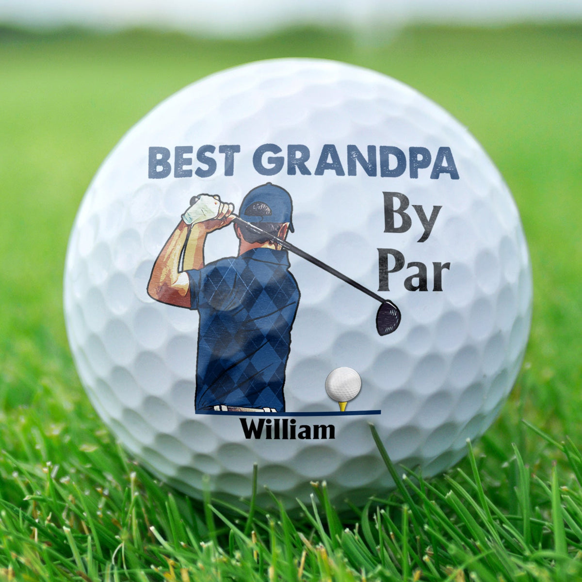 Best Dad Grandpa By Par - Custom Golf Ball - Gift For Dad, Father, Grandpa, Father's Day, Birthday Gift