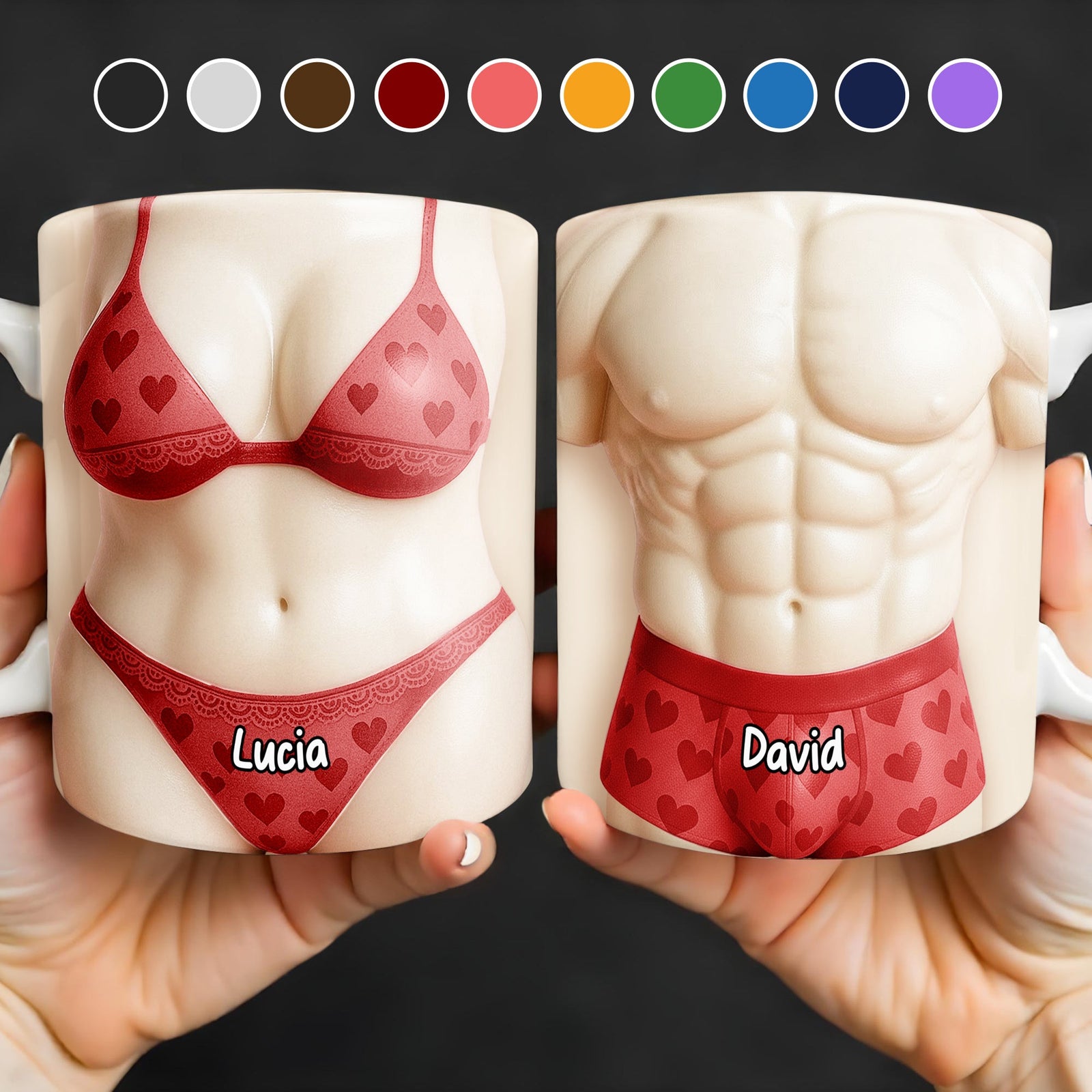 Playful Copuple Romantic Design, Coffee Mug, Gift For Couples