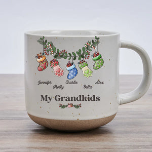 Mom Grandma Funny Stockings Merry Christmas - Personalized Pottery Mug - Christmas Gift For Mom Grandma