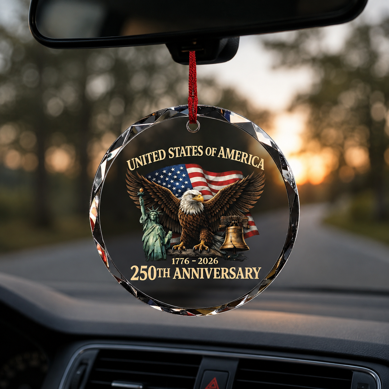 250th Anniversary Ornament, USA Patriotic Keepsake, Liberty Bell, Eagle