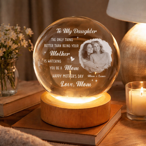 To My Daughter Watching You Being A Mom - Personalized Crystal Night Light - Gift For Daughter On Mother's Day