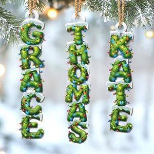 Custom Pine Tree Letter Wooden Ornament, Evergreen Souls, Christmas Gift For Family