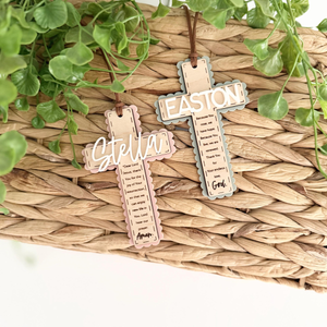 Personalized Easter Cross Basket Tag, Custom Cross Tag, Easter Baptism Gift, Easter Basket Tag, Custom Cross Tag, Personalized Easter Tag