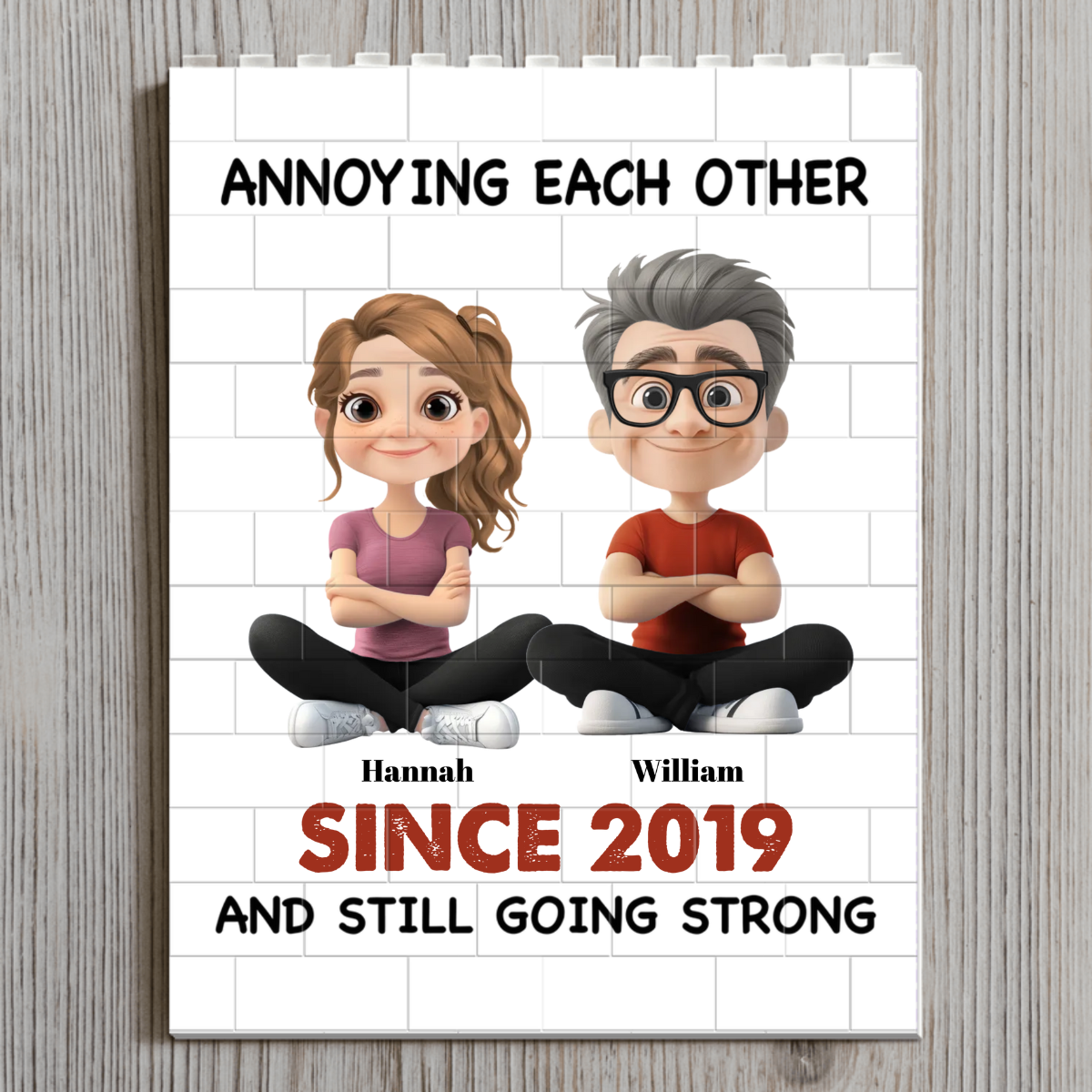 Annoying Each Other And Still Going Strong - Personalized Building Block Puzzle - Gift For Couple
