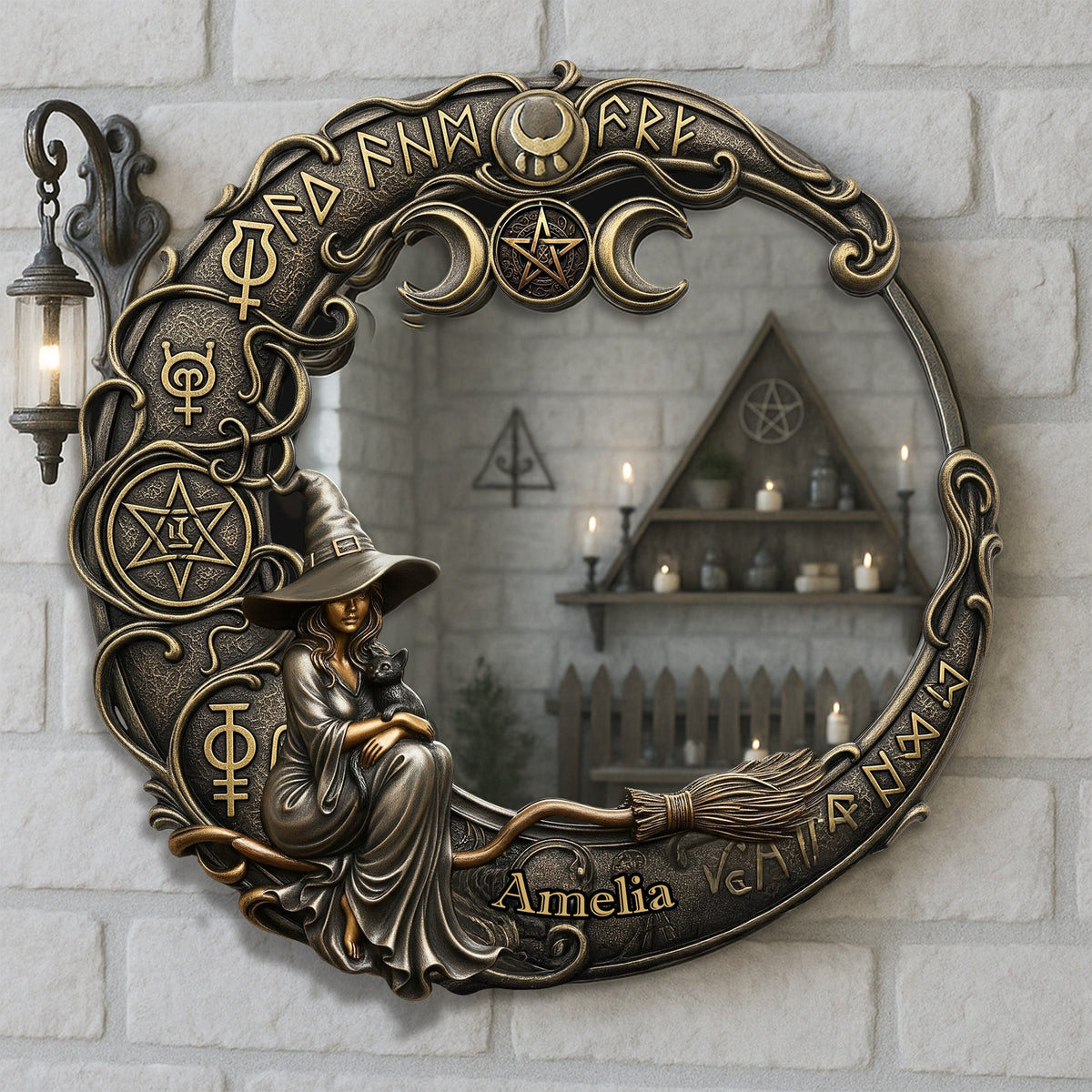 Witch Custom Shaped Mirror Gifts For Witch Lover
