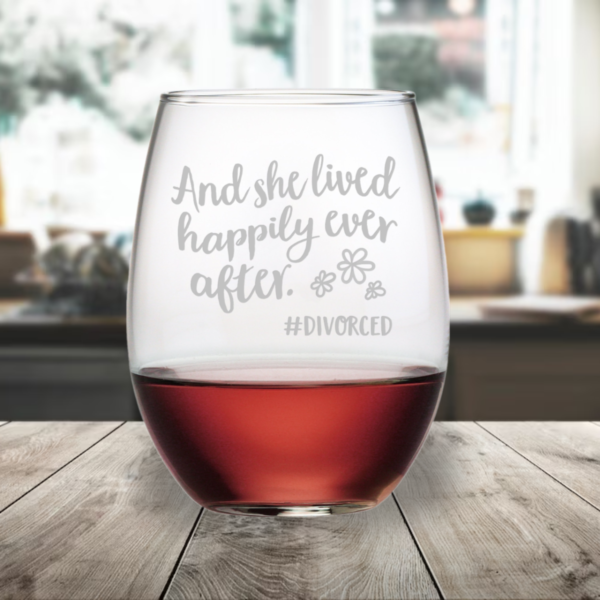 And She Lived Happily Ever After Wine Glass, Divorce Humor, Divorce Party, Funny Breakup Gift