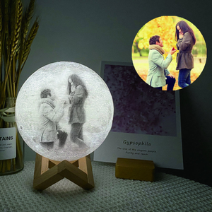 Engagement Gifts for Couple, Personalized Engaged Gift, Engagement Frame, Custom Gift, Anniversary Birthday Wedding Gift, Photo 3D Moon Lamp
