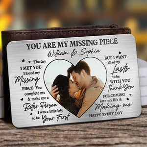 You Are My Missing Heart Piece - Personalized Wallet Insert Card - Valentine's Day Gift, Anniversary Gift For Couple