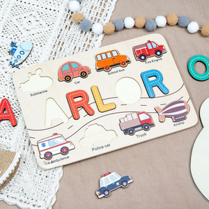 Personalized Car Theme Wooden Name Puzzle, Baby Birthday Gift, Kid Toy, Nursery Gift For Toddler