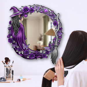 Quirky Witch - Personalized Shaped Mirror - Gifts For Witch Lovers, Halloween Gift