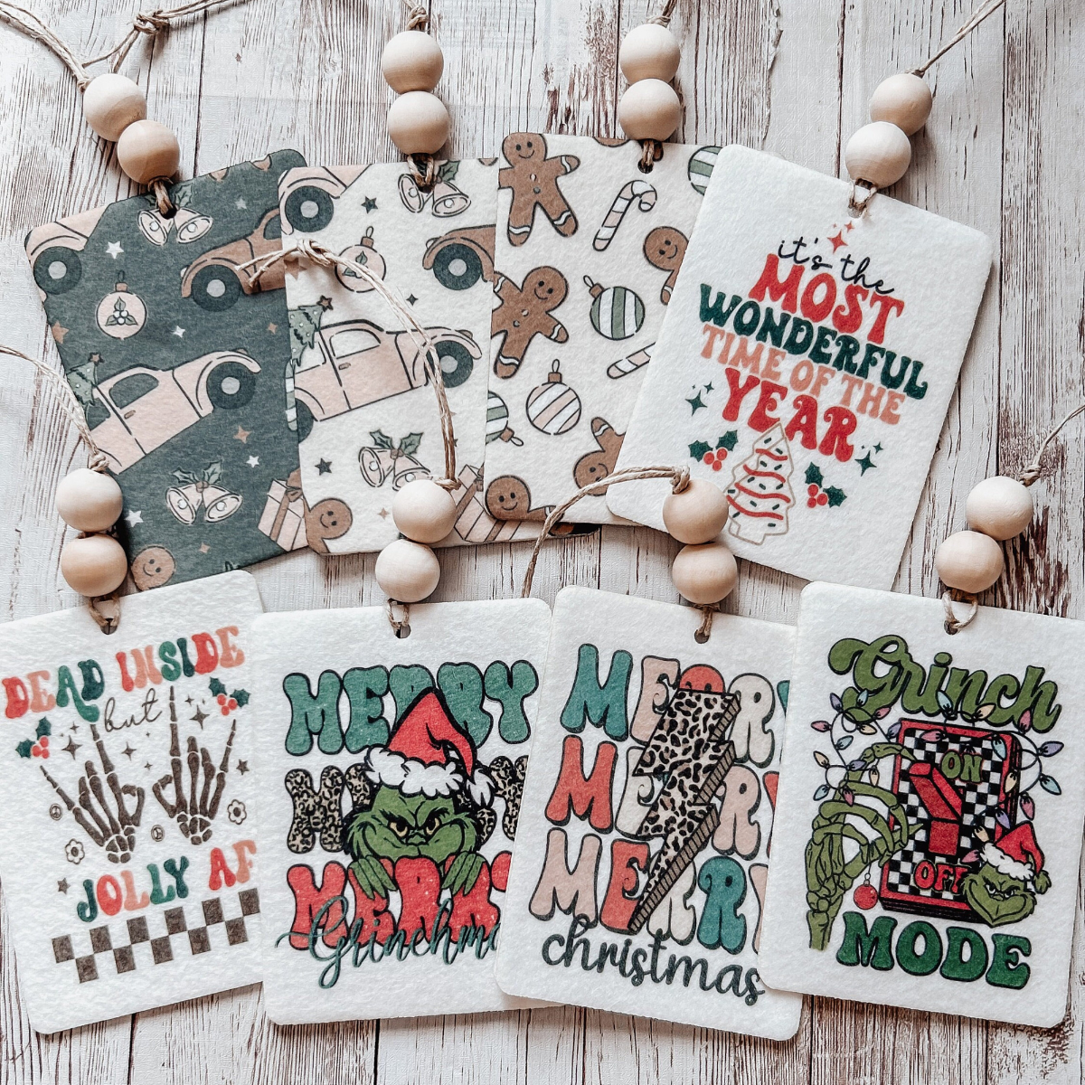 Christmas Car Air Fresheners, Christmas Theme Car Hanging Decor