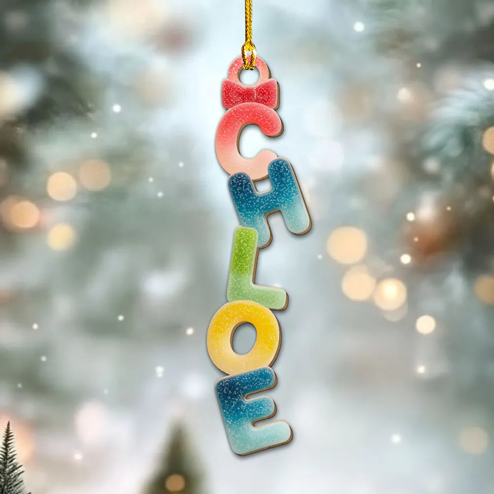 Custom Candy Letter Ornament - Personalized Shaped Ornament - Christmas Gift For Family
