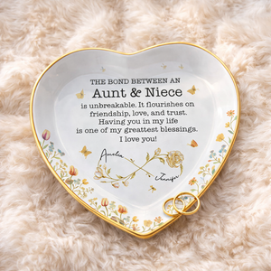 The Bond Between Aunt And Niece Pearl Flowers, Personalized Jewelry Dish, Gift For Aunt, Mother's Day Gift