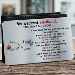 My Dearest Husband, The Day I Met You, Personalized Wallet Card, Gift For Husbands, Valentine's Day Gift