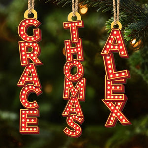 Christmas Marquee Custom Letter Ornament, Christmas, Birthday Gift For Family
