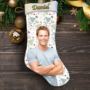 Custom Photo Name Christmas Stockings - Personalized All Over Printed Socks - Christmas Gift For Family