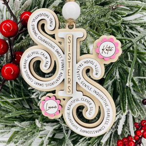 Personalized Sisters Christmas Ornament, Sibling Christmas ornament, Best Friend Christmas Ornament, Sister Keepsake Christmas gift