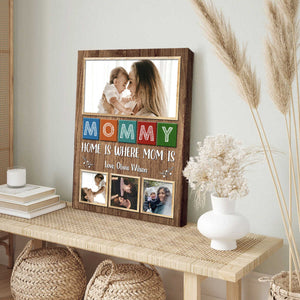 Mommy Home Is Where You Are - Personalized Canvas - Gift For Mom, Mother's Day, Birthday Gift