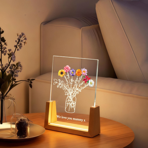 Custom Family Bouquet Night Light, Mothers Day Gift, Mum's Bunch with Kids Name, Birth Flower Lamp, Gift for Mom/Grandma, Mother's Day Gift