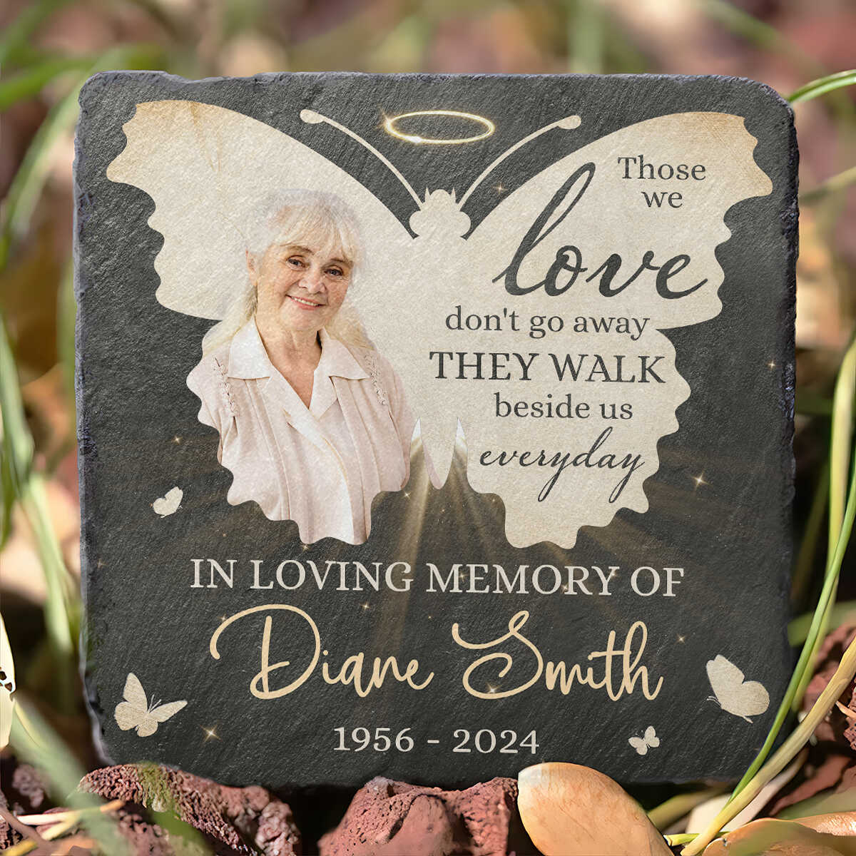 Butterflies Appear When Angels Are Near - Personalized Memorial Stone - Memorial Gift
